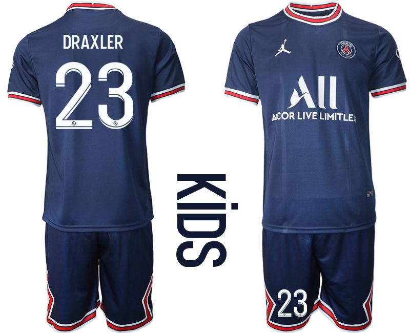 Youth 2021-2022 Club Paris St German home blue 23 Soccer Jersey