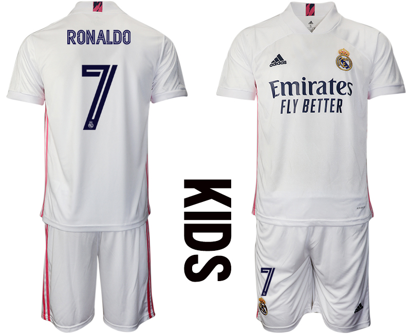 Youth 2020-2021 club Real Madrid home 7 white Soccer Jerseys1