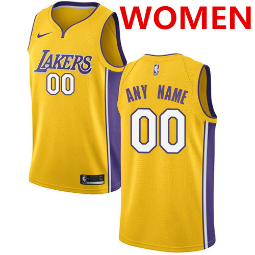 Women's nike los angeles lakers customized swingman gold home nba icon edition jersey