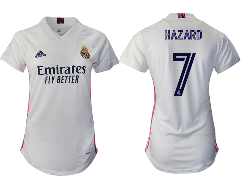 Women 2020-2021 Real Madrid home aaa version 7 white Soccer Jerseys