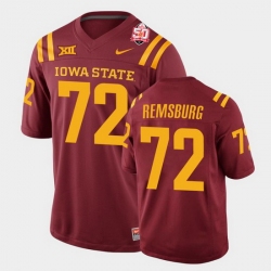 Men Iowa State Cyclones #72 Jake Remsburg 2021 Fiesta Bowl Cardinal College Football Jersey