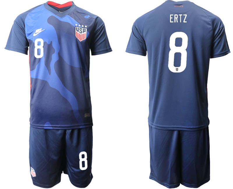 Men 2020-2021 Season National team United States away blue 8 Soccer Jersey