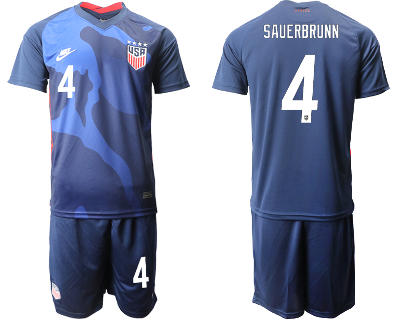 Men 2020-2021 Season National team United States away blue 4 Soccer Jersey