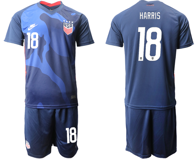 Men 2020-2021 Season National team United States away blue 18 Soccer Jersey