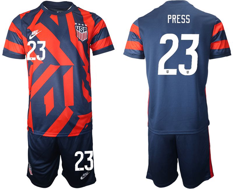 Men 2020-2021 National team United States away 23 blue Nike Soccer Jersey