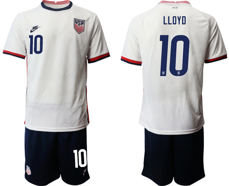 Men 2020-2021 Season National team United States home white 10 Soccer Jersey