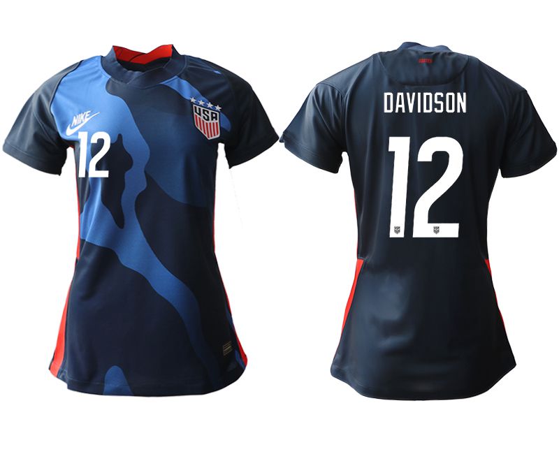 Women 2020-2021 Season National Team America away aaa 12 blue Soccer Jerseys