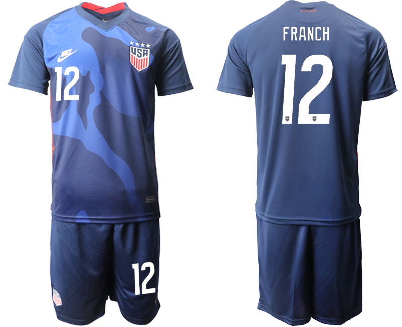 Men 2020-2021 Season National team United States away blue 12 Soccer Jersey1