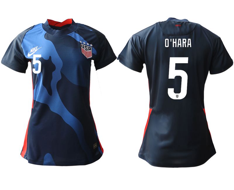 Women 2020-2021 Season National Team America away aaa 5 blue Soccer Jerseys