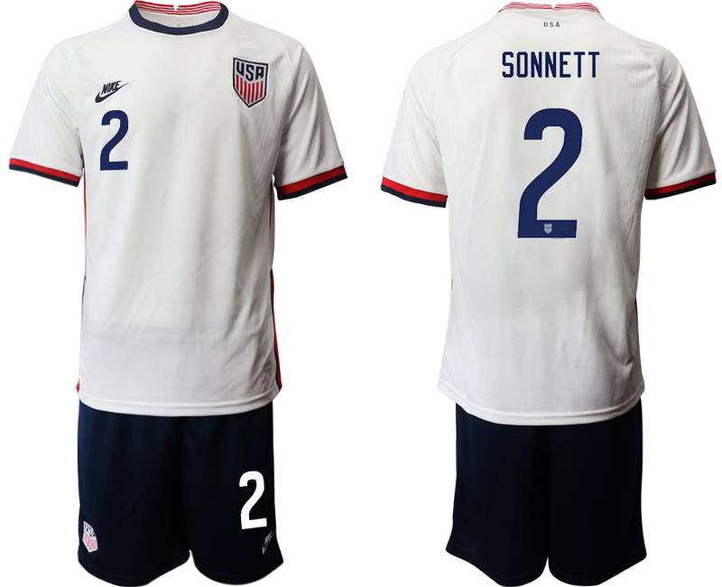 Men 2020-2021 Season National team United States home white 2 Soccer Jersey1