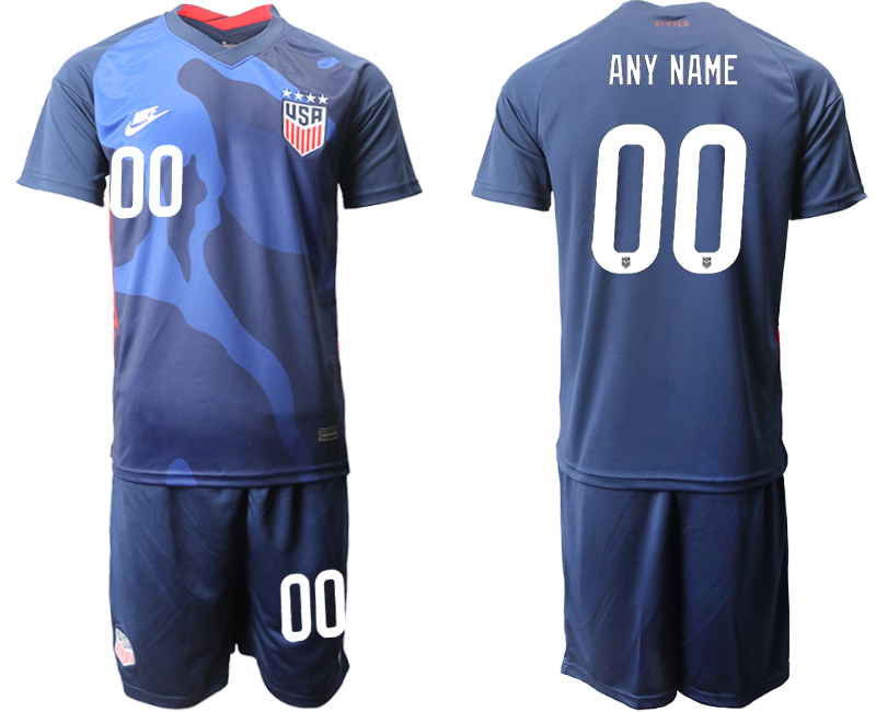 Men 2020-2021 Season National team United States away blue customized Soccer Jersey