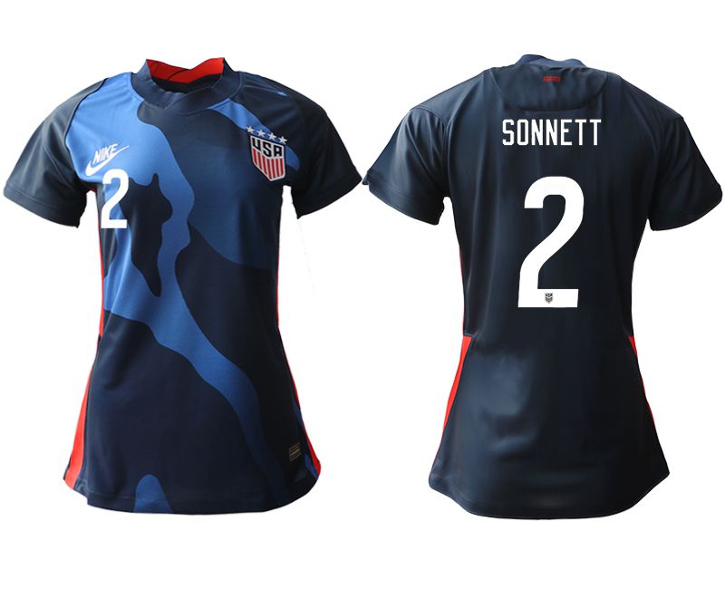 Women 2020-2021 Season National Team America away aaa 2 blue Soccer Jerseys