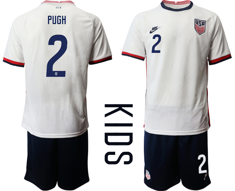 Youth 2020-2021 Season National team United States home white 2 Soccer Jersey