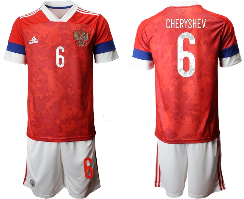 Men 2021 European Cup Russia red home 6 Soccer Jerseys