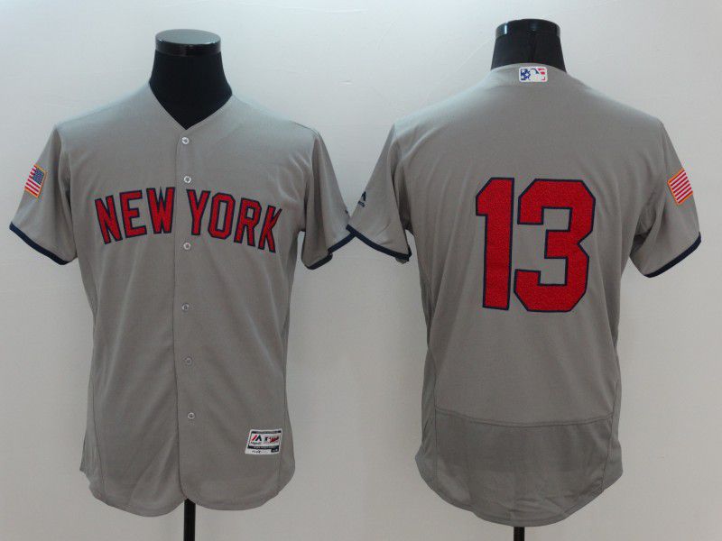 Men New York Yankees 13 No name Grey Elite Independent Edition 2021 MLB Jerseys