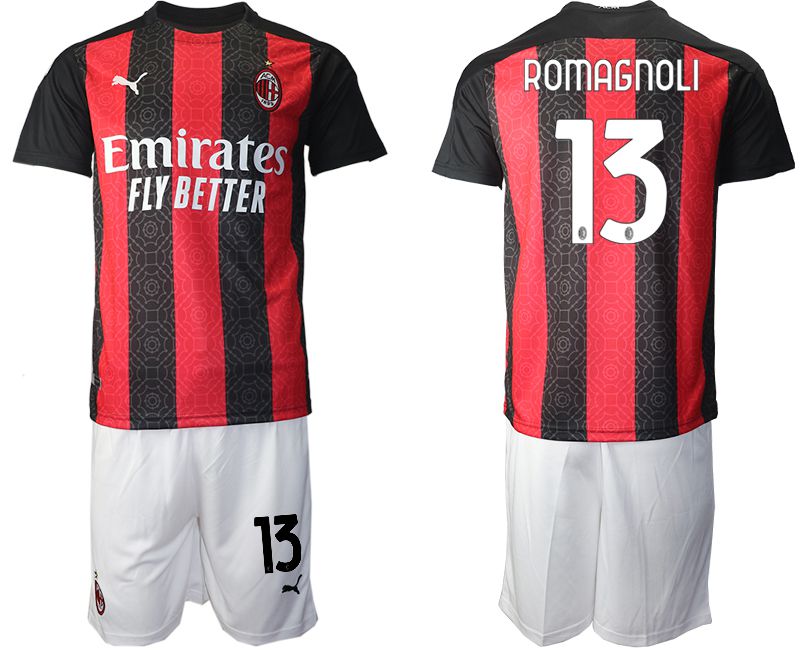 Men 2020-2021 club AC milan home 13 red Soccer Jerseys