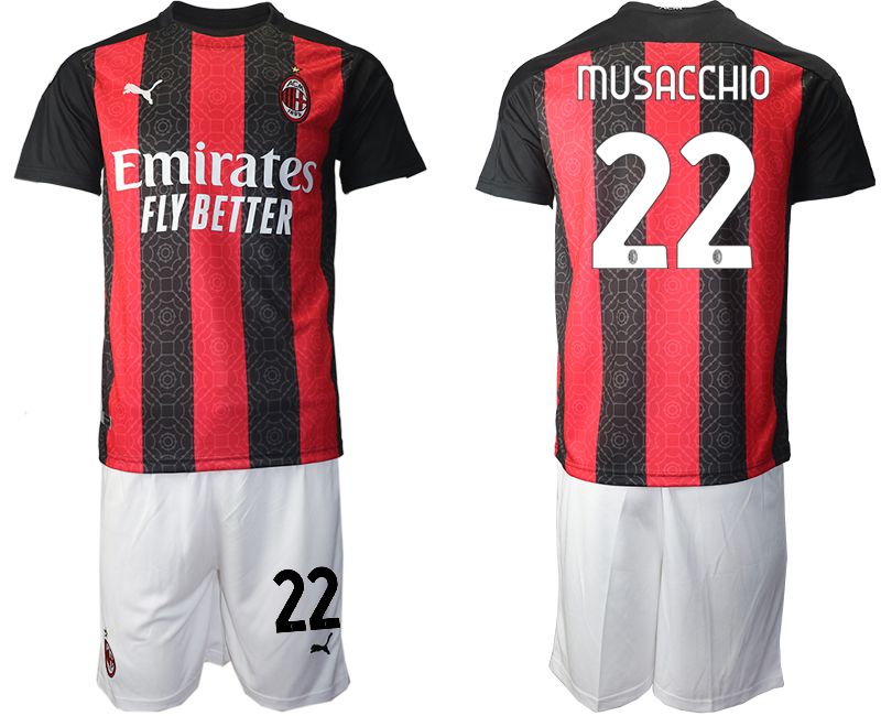 Men 2020-2021 club AC milan home 22 red Soccer Jerseys