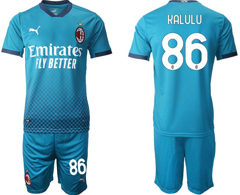 Men 2020-2021 club AC milan away 86 blue Soccer Jerseys