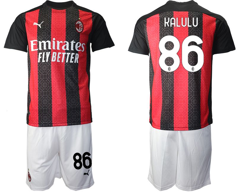 Men 2020-2021 club AC milan home 86 red Soccer Jerseys