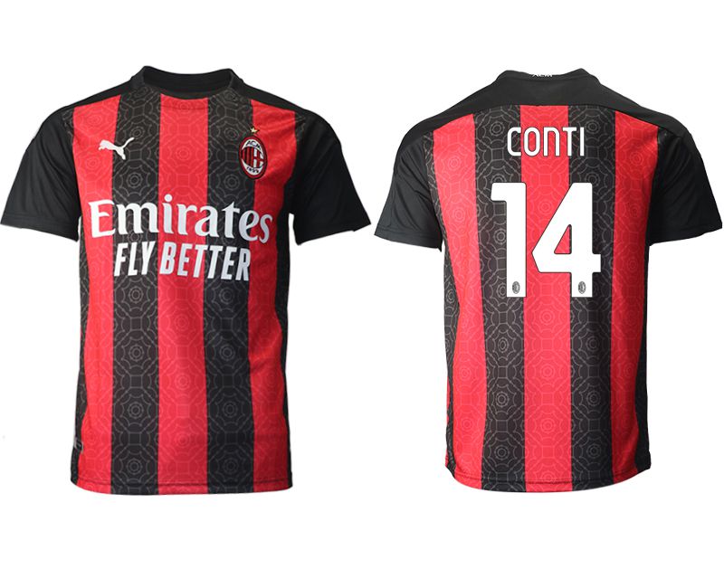 Men 2020-2021 club AC milan home aaa version 14 red Soccer Jerseys