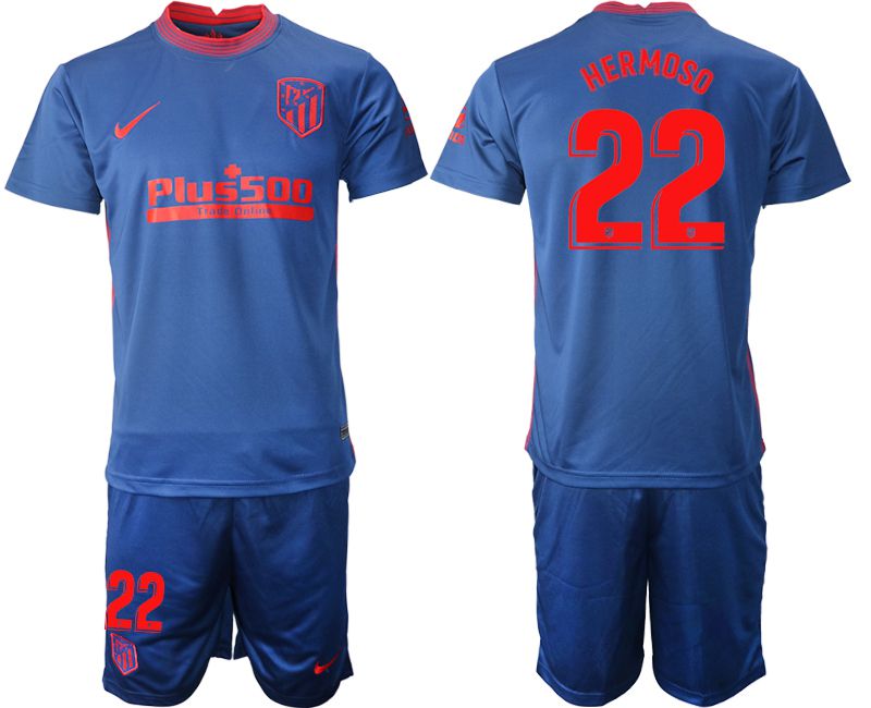 Men 2020-2021 club Atletico Madrid away 22 blue Soccer Jerseys