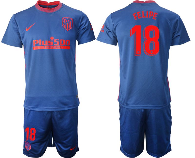 Men 2020-2021 club Atletico Madrid away 18 blue Soccer Jerseys