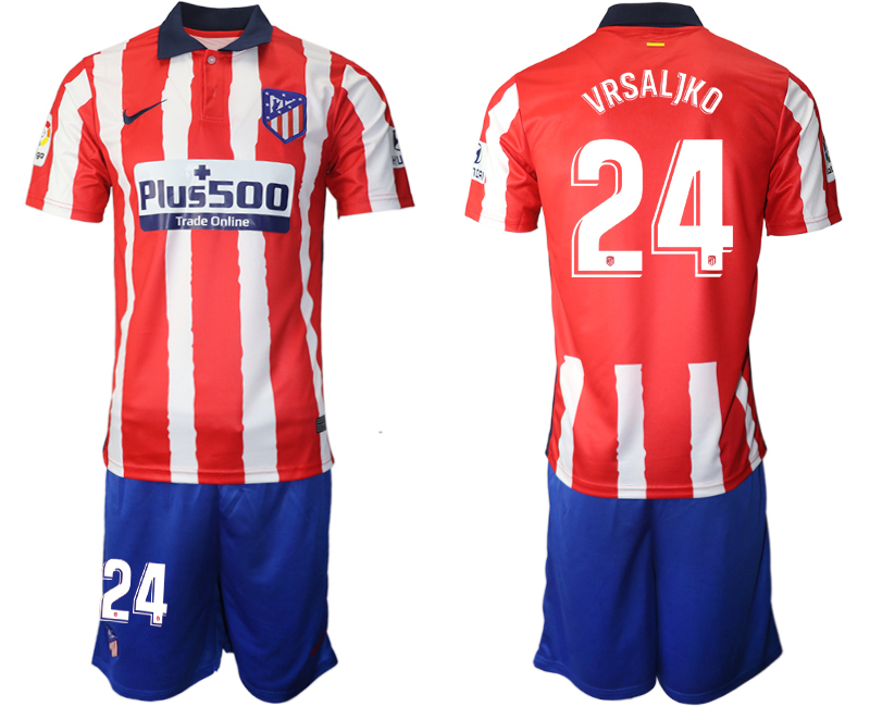 Men 2020-2021 club Atletico Madrid home 24 red Soccer Jerseys