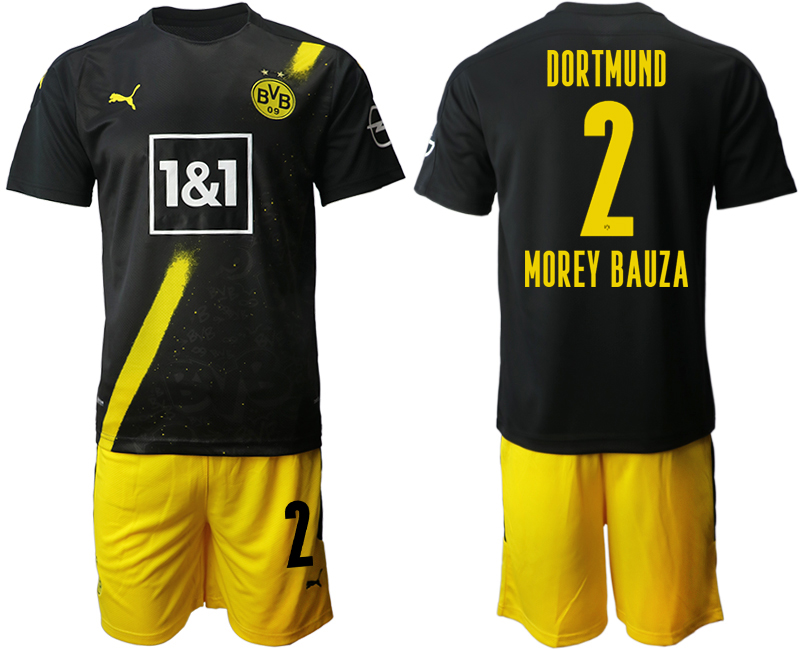 Men 2020-2021 club Borussia Dortmund away 2 black Soccer Jerseys