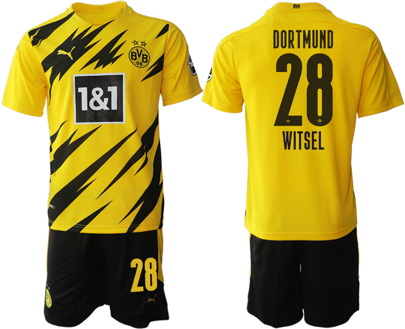 Men 2020-2021 club Borussia Dortmund home 28 yellow Soccer Jerseys