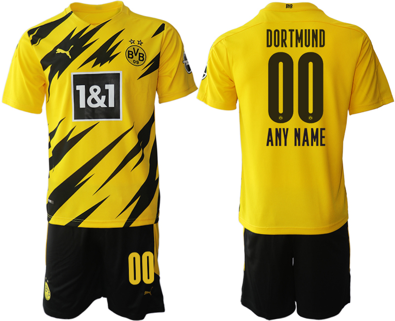 Men 2020-2021 club Borussia Dortmund home customized yellow Soccer Jerseys