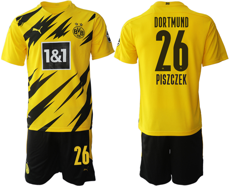 Men 2020-2021 club Borussia Dortmund home 26 yellow Soccer Jerseys