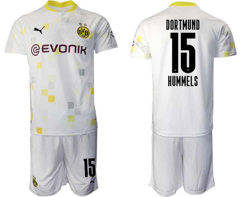 Men 2020-2021 club Borussia Dortmund Second away 15 white Soccer Jerseys