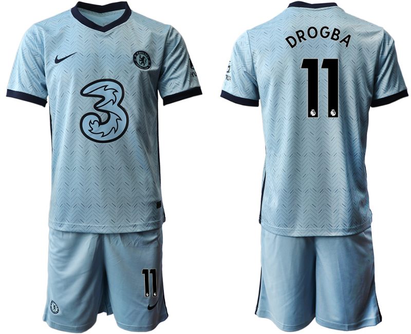 Men 2020-2021 club Chelsea away Light blue 11 Soccer Jerseys