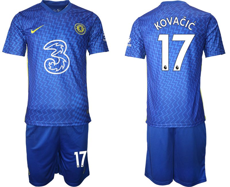 Men 2021-2022 Club Chelsea FC home blue 17 Nike Soccer Jersey