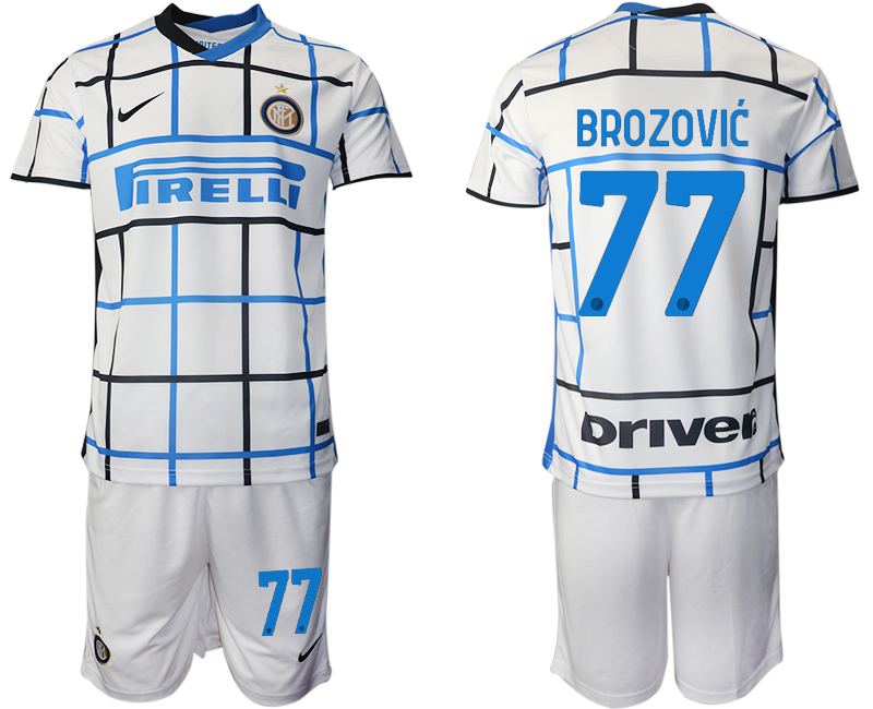 Men 2020-2021 club Inter milan away 77 white Soccer Jerseys