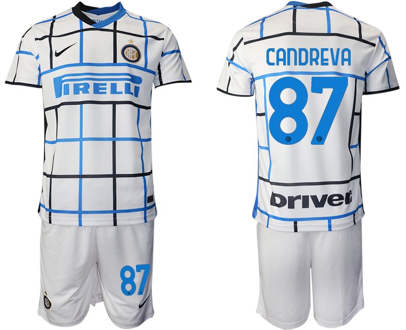 Men 2020-2021 club Inter milan away 87 white Soccer Jerseys