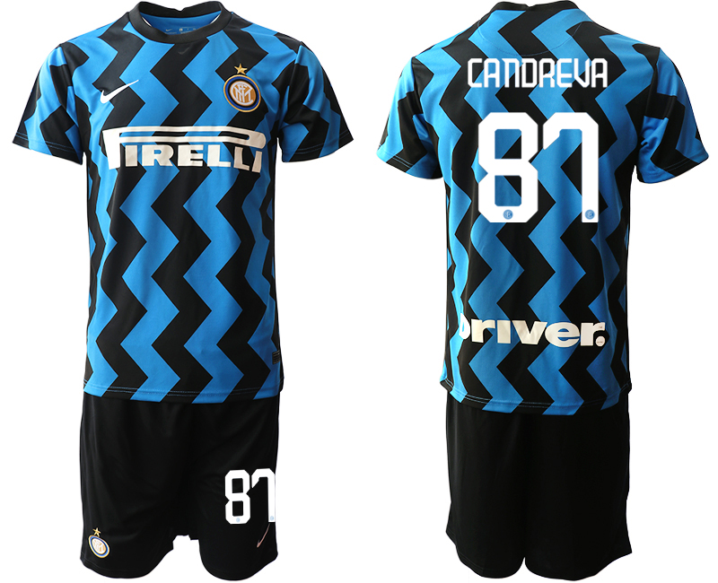 Men 2020-2021 club Inter milan home 87 blue Soccer Jerseys