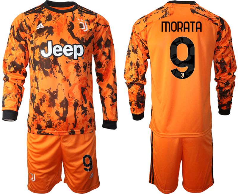 Men 2020-2021 club Juventus away long sleeves 9 orange Soccer Jerseys