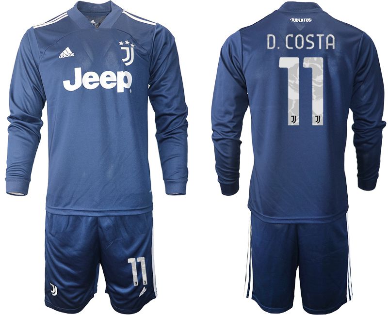 Men 2020-2021 club Juventus away long sleeves 11 blue Soccer Jerseys