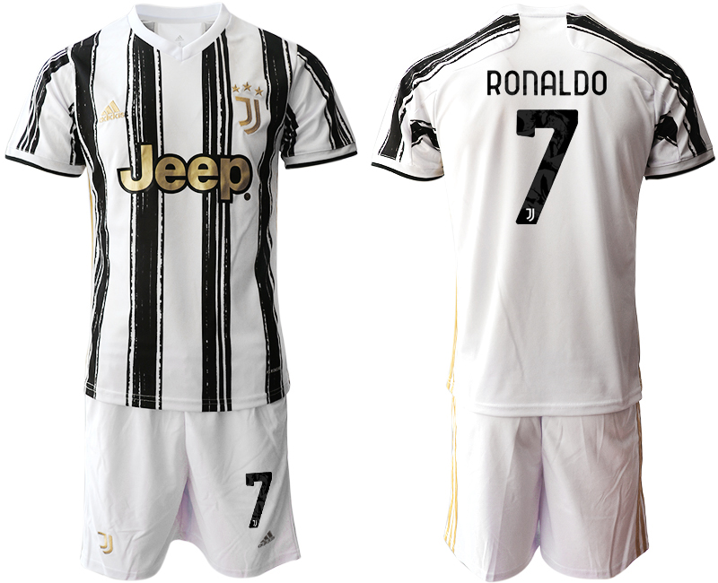 Men 2020-2021 club Juventus home 7 white black Soccer Jerseys