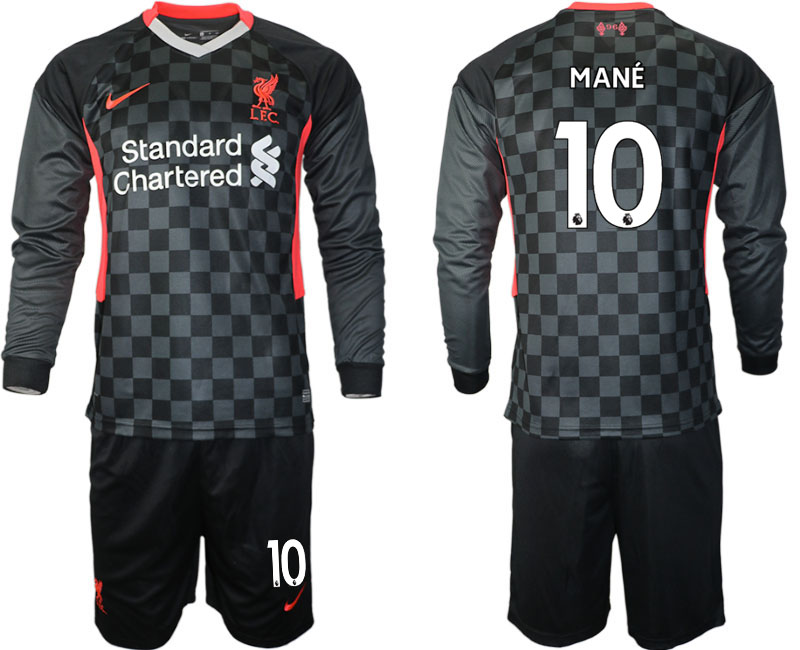 Men 2021 Liverpool away long sleeves 10 soccer jerseys