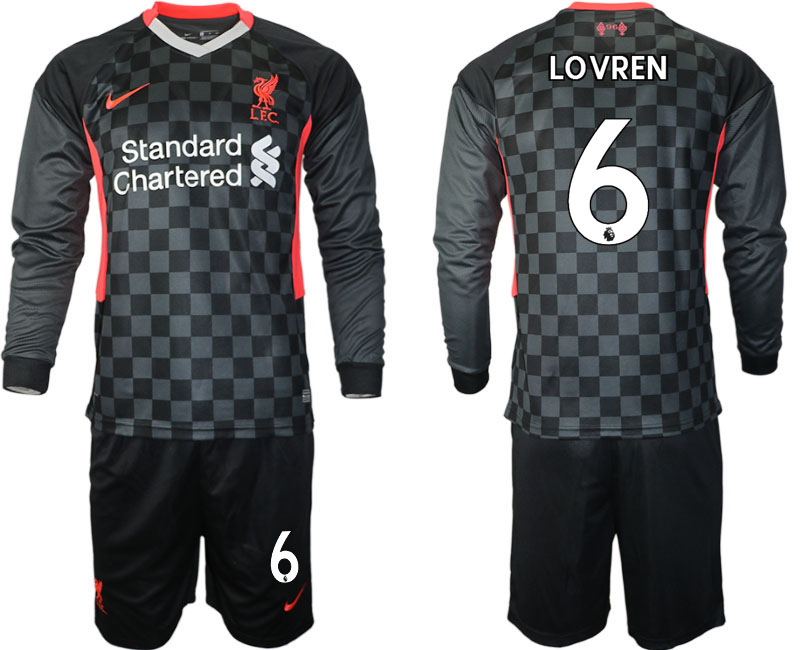 Men 2021 Liverpool away long sleeves 6 soccer jerseys