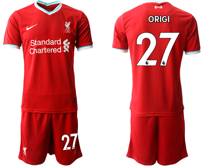 Men 2020-2021 club Liverpool home 27 red Soccer Jerseys