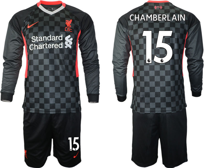 Men 2021 Liverpool away long sleeves 15 soccer jerseys