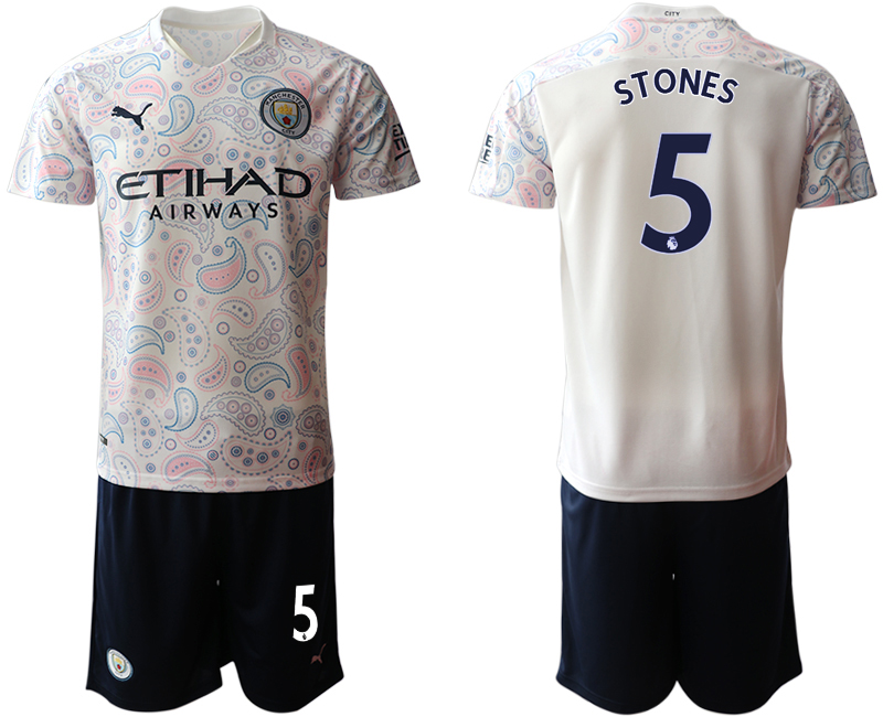 Men 2020-2021 club Manchester City away 5 white Soccer Jerseys