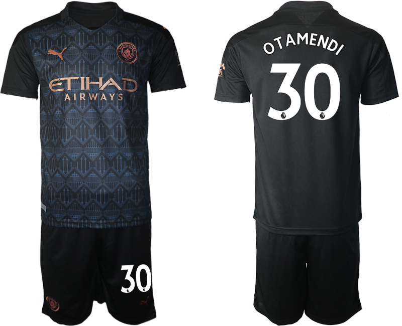 Men 2020-2021 club Manchester City away 30 black Soccer Jerseys