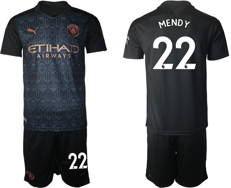 Men 2020-2021 club Manchester City away 22 black Soccer Jerseys