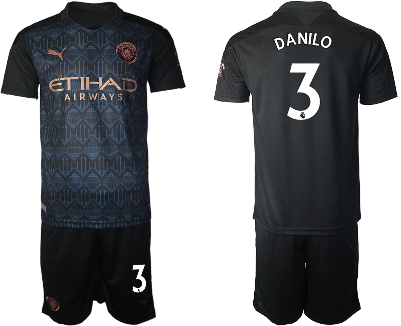 Men 2020-2021 club Manchester City away 3 black Soccer Jerseys