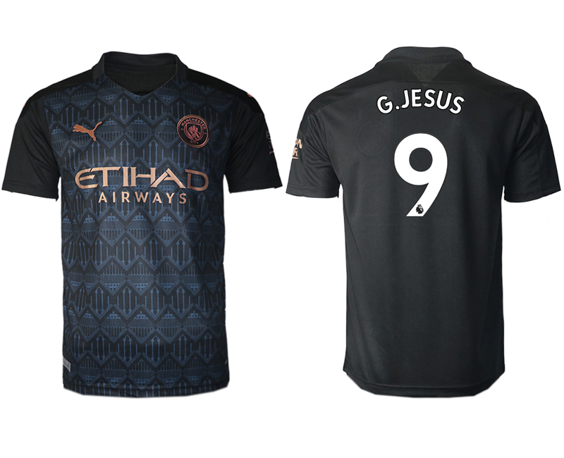 Men 2020-2021 club Manchester City away aaa version 9 black Soccer Jerseys