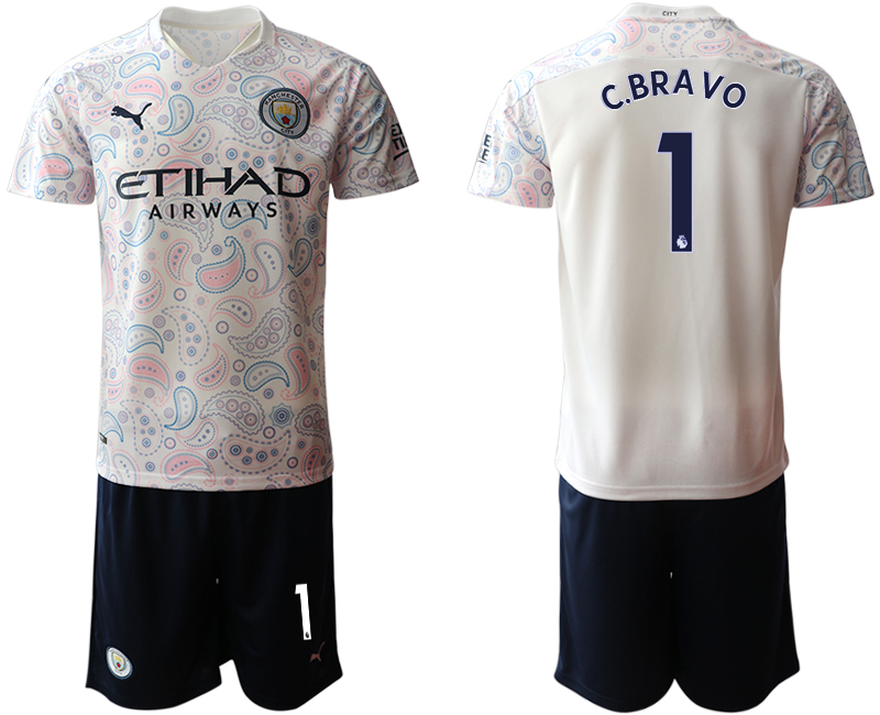 Men 2020-2021 club Manchester City away 1 white Soccer Jerseys